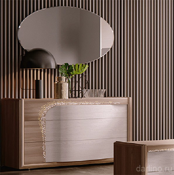 Комод 3 ящика с декором Curvo Aurora